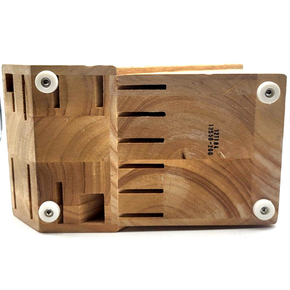 JA HENCKELS Wood Knife Block 14 Slot Kitchen Block Only 8.5x9.5x5.5" - Picture 9 of 11
